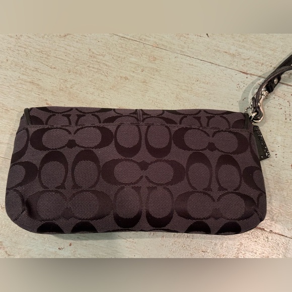 Coach Black Signature C Patent Leather Clutch Small Bag Handbag Tote Wristlet - Picture 7 of 11